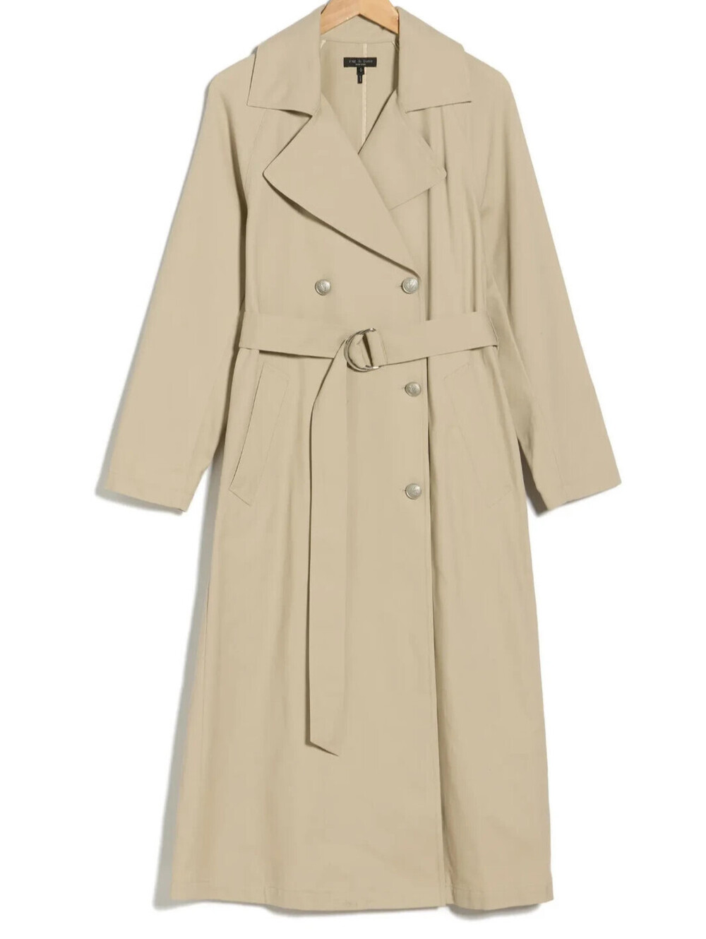 NEW, Rag & Bone Women's Ginny Twill Trench Coat in Sandstone Sz M #C4870